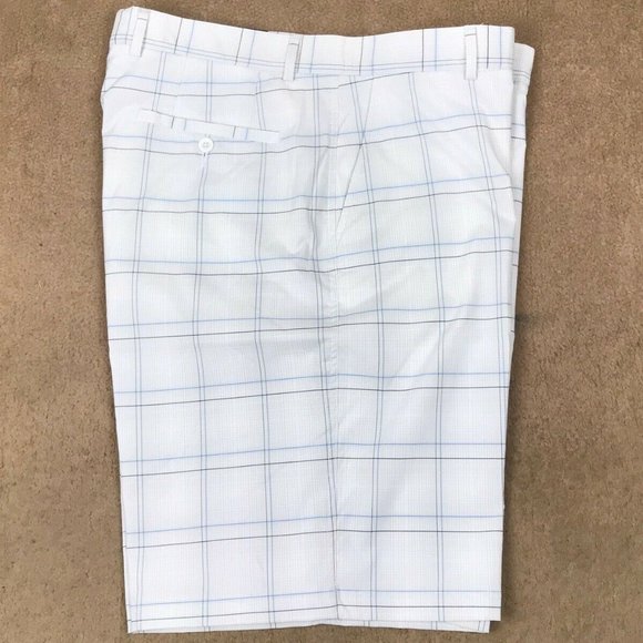 Golf Performance Flat Front Plaid Shorts - Picture 2 of 6